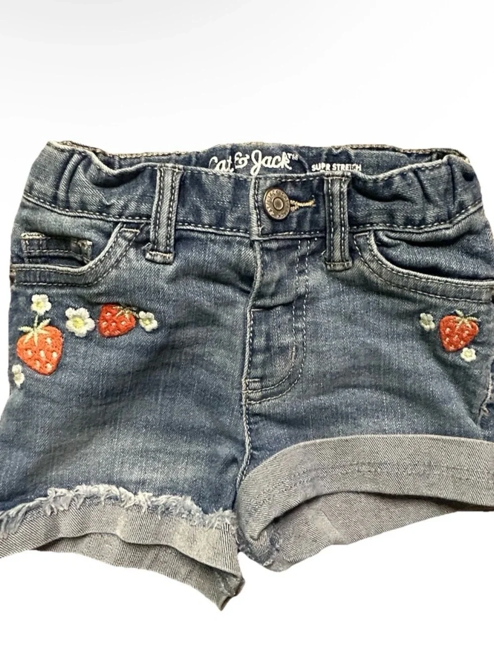 Toddler Girl Summer Shorts Jean Athletic Elastic Waist Adidas Size 2T